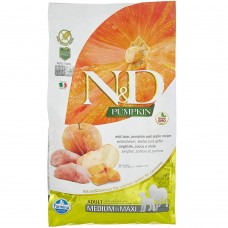 ND Pumpkin Boar & Apple Medium  Maxi Adult - пълноценна храна с тиква за кучета в зряла възраст една година, от средните и едри породи с месо от глиган и ябълка